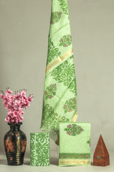 Premium Hand Block Printed Maheshwari Silk Suit(BFMAH62)